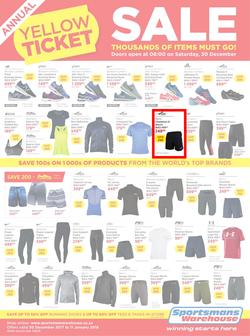 Sportsmans Warehouse : Annual Yellow Ticket Sale (30 Dec 2017 - 11 Jan 2018), page 1