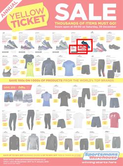 Sportsmans Warehouse : Annual Yellow Ticket Sale (30 Dec 2017 - 11 Jan 2018), page 1