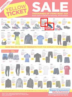 Sportsmans Warehouse : Annual Yellow Ticket Sale (30 Dec 2017 - 11 Jan 2018), page 1