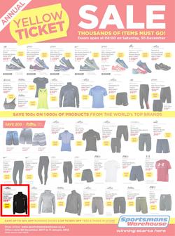 Sportsmans Warehouse : Annual Yellow Ticket Sale (30 Dec 2017 - 11 Jan 2018), page 1