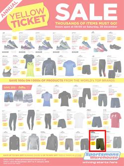 Sportsmans Warehouse : Annual Yellow Ticket Sale (30 Dec 2017 - 11 Jan 2018), page 1