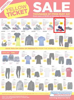 Sportsmans Warehouse : Annual Yellow Ticket Sale (30 Dec 2017 - 11 Jan 2018), page 1
