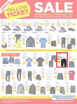 Sportsmans Warehouse : Annual Yellow Ticket Sale (30 Dec 2017 - 11 Jan 2018), page 1