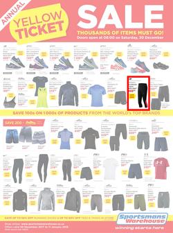 Sportsmans Warehouse : Annual Yellow Ticket Sale (30 Dec 2017 - 11 Jan 2018), page 1