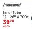 Sportsmen Inner Tube 12-26" & 700c-Each