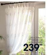Embroidered Voile Curtains-230 x 218cm