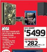 PS4 1TB Slim Console With Call Of Duty World War II Game Bundle