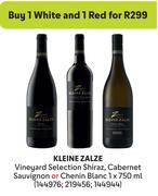 Kleine Zalze Vineyard Selection Shiraz, Cabernet Sauvignon Or Chenin Blanc-750ml