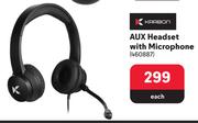 Karbon Aux Headset With Microphone-Each