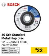 Bosch 40 Grit Standard Metal Flap Disc 115mm