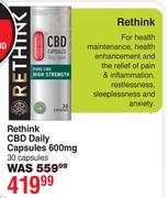 Rethink CBD Daily Capsules 600mg 30 Capsules