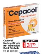 Cepacol Medsip Ginger Hot Medicated Drink Sachets 8 x 5g Sachets