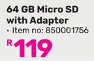 0Hikvision 64GB Micro SD With Adapter
