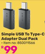 Winx Simple USB To Type-C Adapter Dual Pack