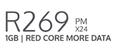 Oppo A16s-On 1GB Red Core More Data (24 Months)