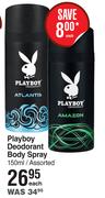 Playboy Deodorant Body Spray Assorted-150ml Each