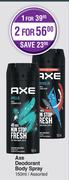 Axe Deodorant Body Spray Assorted-For 2 x 150ml