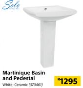 Solo Martinique Basin And Pedestal (White, Ceramic)