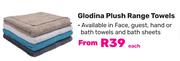 Glodina Plush Range Towels-Each