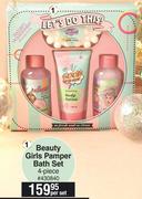 Nature's Nourishment Beauty Girls Pamper Bath Set 4 Piece-Per Set