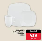 Primaries 12 Piece Square Dinner Set-Per Set