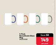 4 Pack Borosilicate Glass Mug-Per Pack