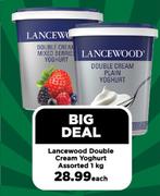 Lancewood Double Cream Yoghurt Assorted-1Kg Each