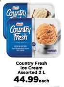 Country Fresh Ice Cream Assorted-2L Each