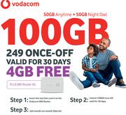 Vodacom Sim 100GB Plus MiFi Route 4G