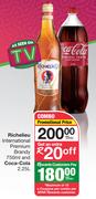  Richelieu International Premium Brandy 750ml & Coca Cola 2.25L-Per Combo