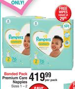 Pampers Banded Pack Premium Care Nappies Sies 1-2-Per Pack