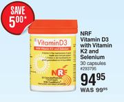 NRF Vitamin D3 With Vitamin K2 & Selenium-30 Capsules