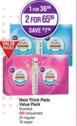 Lil-Lets Maxi Thick Pads Value Pack-For 1