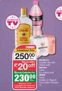 Gordon's London Dry Gin 750ml With Bernini Cans 6 x 440ml & Spar Tonic 1L-Per Combo