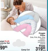 Baby Things Preggie Pillow Dots, Pink, Blue, Grey-Each