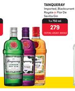 Tanqueray Imported, Blackcurrant Royale Or Flor De Sevilla Gin-750ml