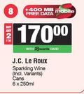 J.C.Le Roux Sparkling Wine Cans-For 2 x 6 x 250ml