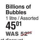Nature's Nourishment Billions Of Bubbles Assorted-1Ltr