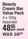Dove Beauty Cream Bar Value Pack Assorted-4 x 100g Per Pack