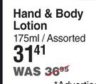 Nature's Nourishment Hand & Body Lotion Assorted-175ml