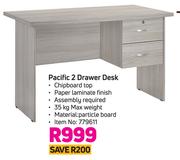 Pacific 2 Drawer Desk
