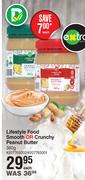 Lifestyle Food Smooth Or Crunchy Peanut Butter-380g Each