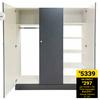 Home & Kitchen 3 Door Standard Built In Cupboard-2.1m (h) x 1.8m (w)