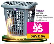 Formosa 75L Silver Laundry Basket