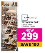 Mainstays 10 Tier Shoe Rack