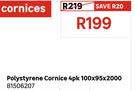Polystyrene Cornice (4 Pack) 100 x 95 x 2000 8150620
