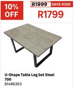 U-Shape Table Leg Set (Steel)700 81496303