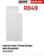 Interior Door 1 Pane Shaker Whi 813 x 2032 81505897