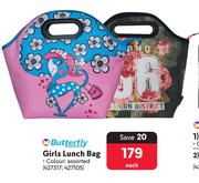 Butterfly Girls Lunch Bag-Each