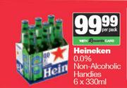 Heineken 0.0% Non Alcoholic Handies-6 x 330ml Per Pack